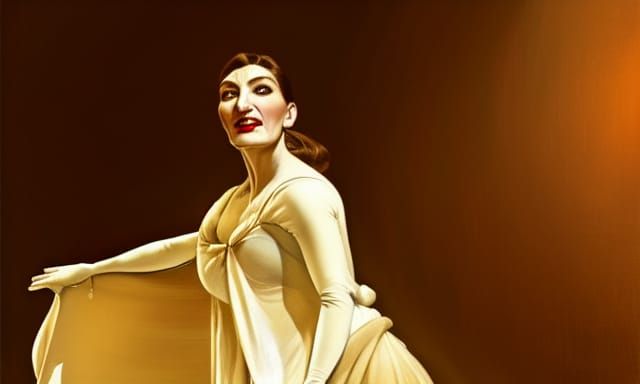 Maria Callas Opera Portrait in Renaissance Style