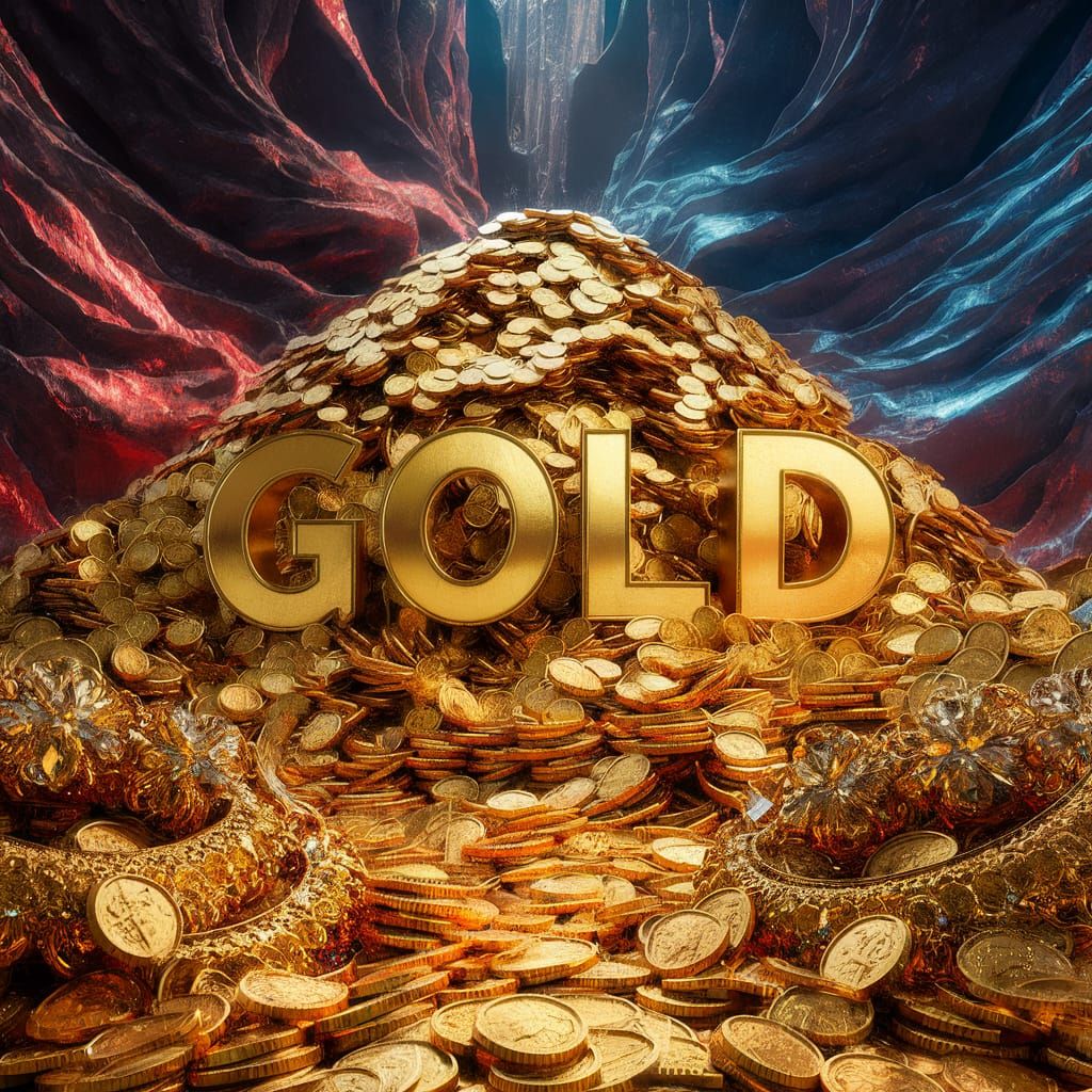 Spectacular 3D Gold Coin Cinematic Scene