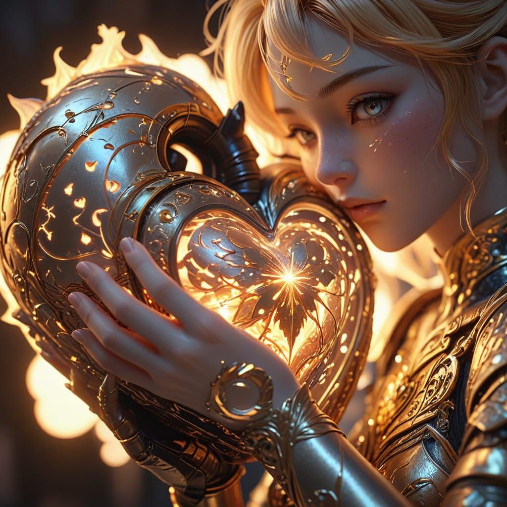 Anime Heart Gift in WLOP and Pixiv Style