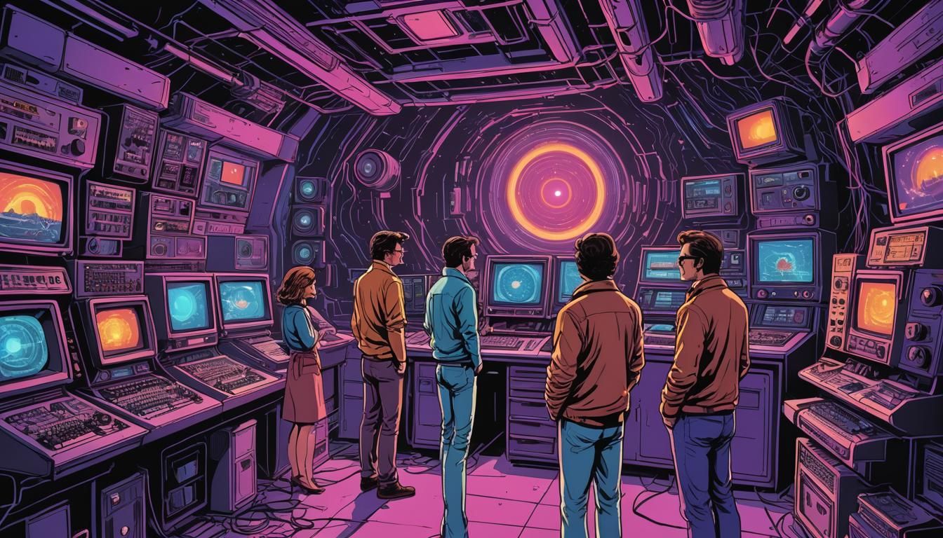 Retro-Futuristic Studio with Black Hole Radiation