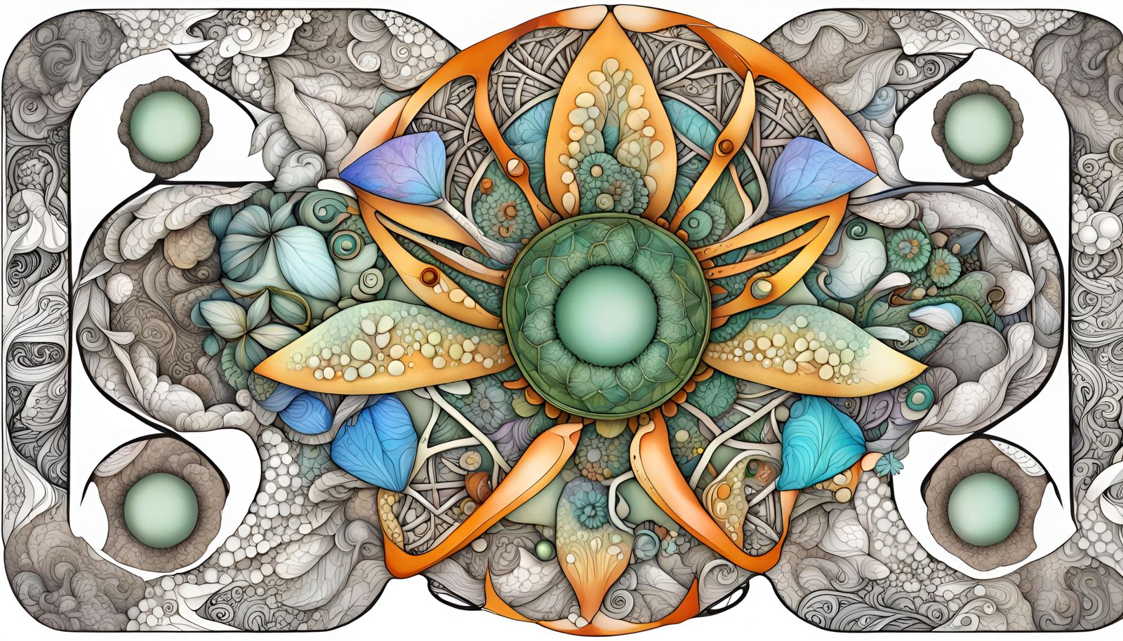 Quantum Zentangle of Flora and Mechanical Forms