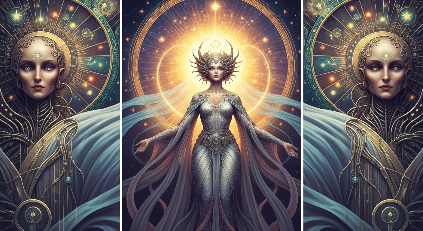 Celestial Goddess Emerges from Starbirth in Photorealistic S...