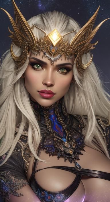 Neon Beach Pinup in Comic Book Style