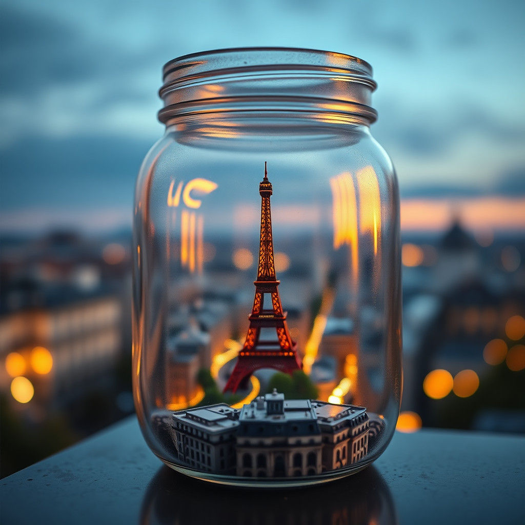 Parisian Cityscape in Jar: Professional Photography