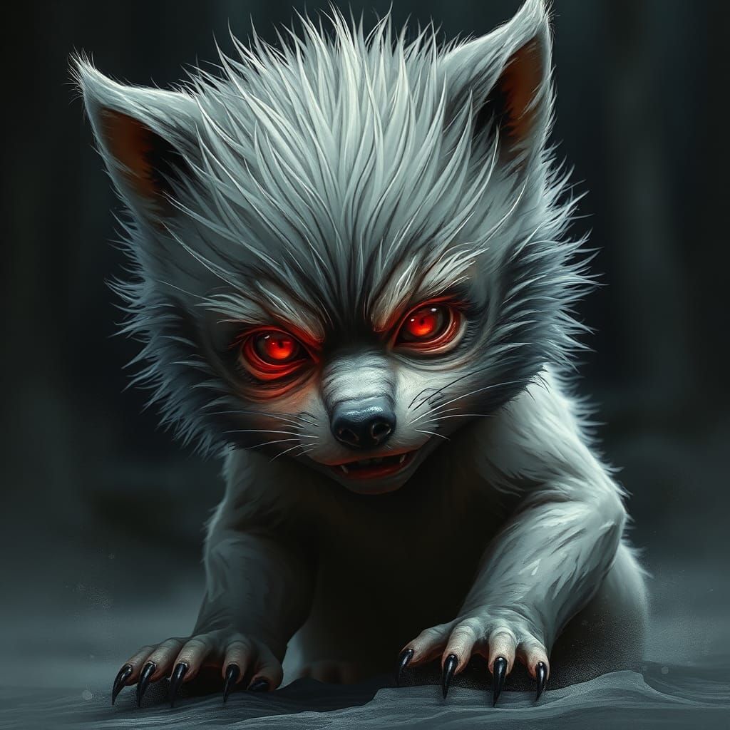 Baby Werewolf's First Transformation: 3D Anime Art