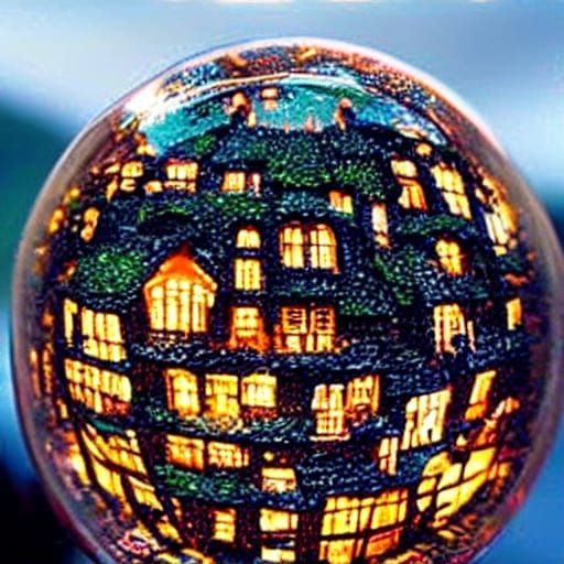 Fairy town in a crystal ball