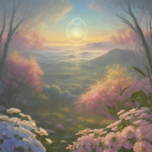 Magnifying Glass Reveals a Vibrant World in Ethereal Art