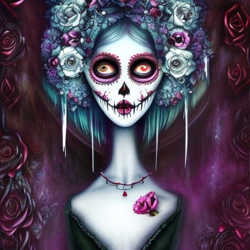 Day of the Dead Portrait in Gothic Style