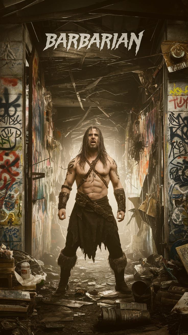 Barbarian in Graffiti Den: Morbid Fantasycore Still