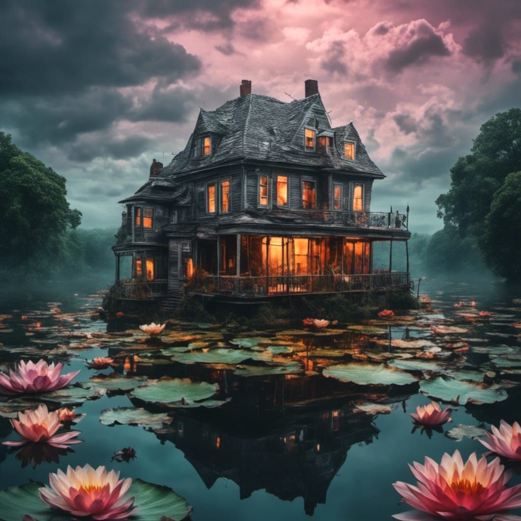House on Water Lily Island: Digital Matte Painting