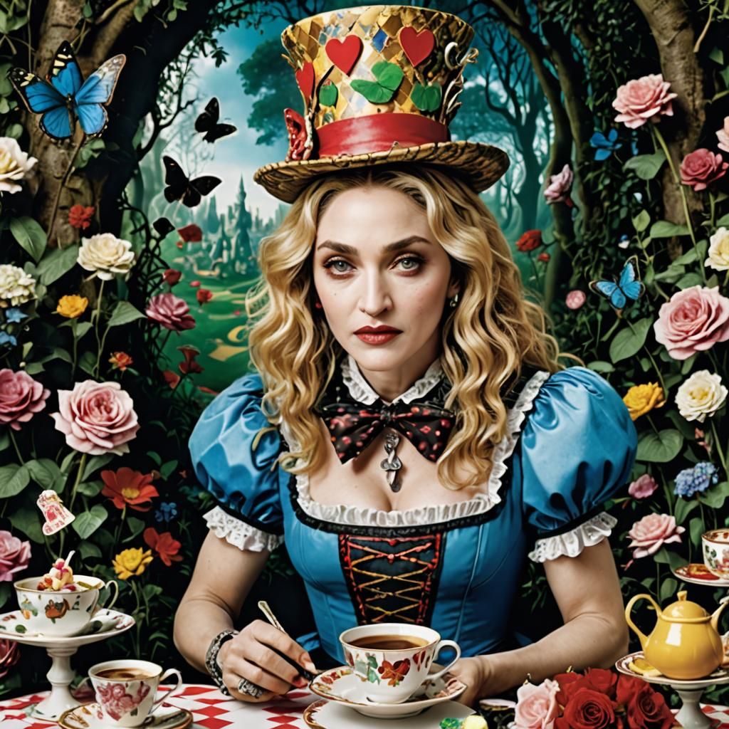 Madonna in Wonderland: A Surreal AI Portrait