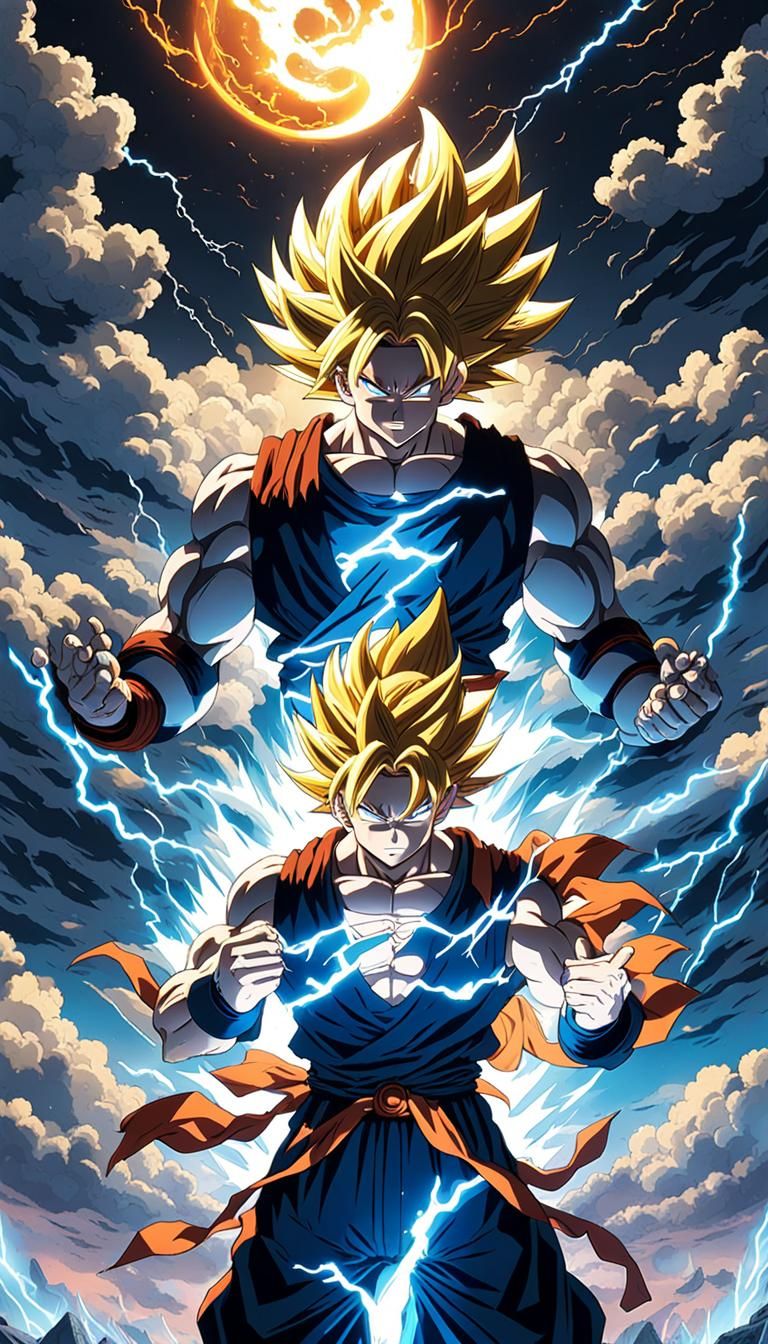 Edward Elric Alchemic Statue: Goku in Vaporwave Style