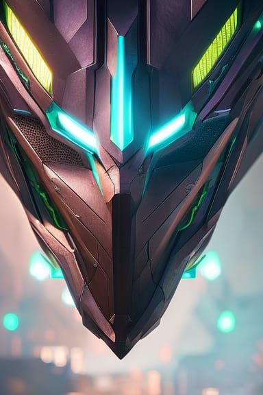 Cyberpunk Dragon in Neon, Digital Art