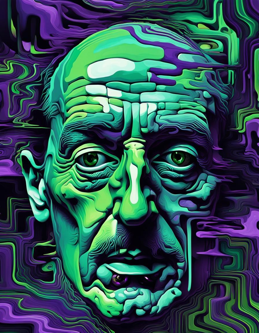 Expressionist Faces Merging in Mental Chaos