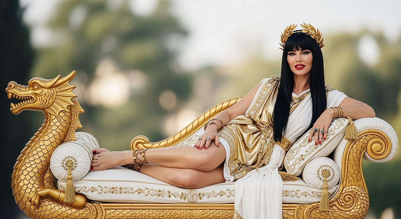 Roman Empress on Dragon Chaise Longue