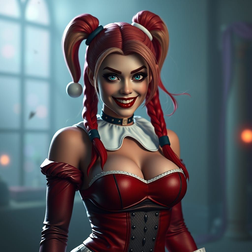 Jessica Rabbit as Harley Quinn in Vibrant Fantasy World