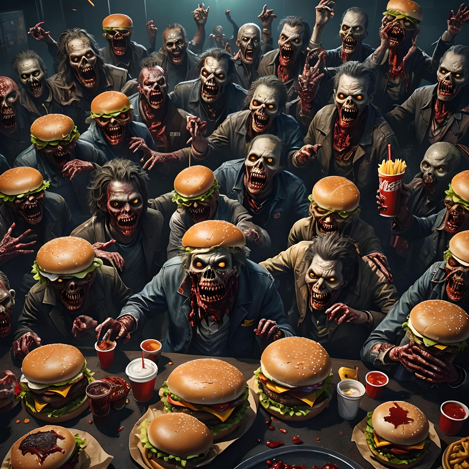 Zombies are addicted to hamburgers