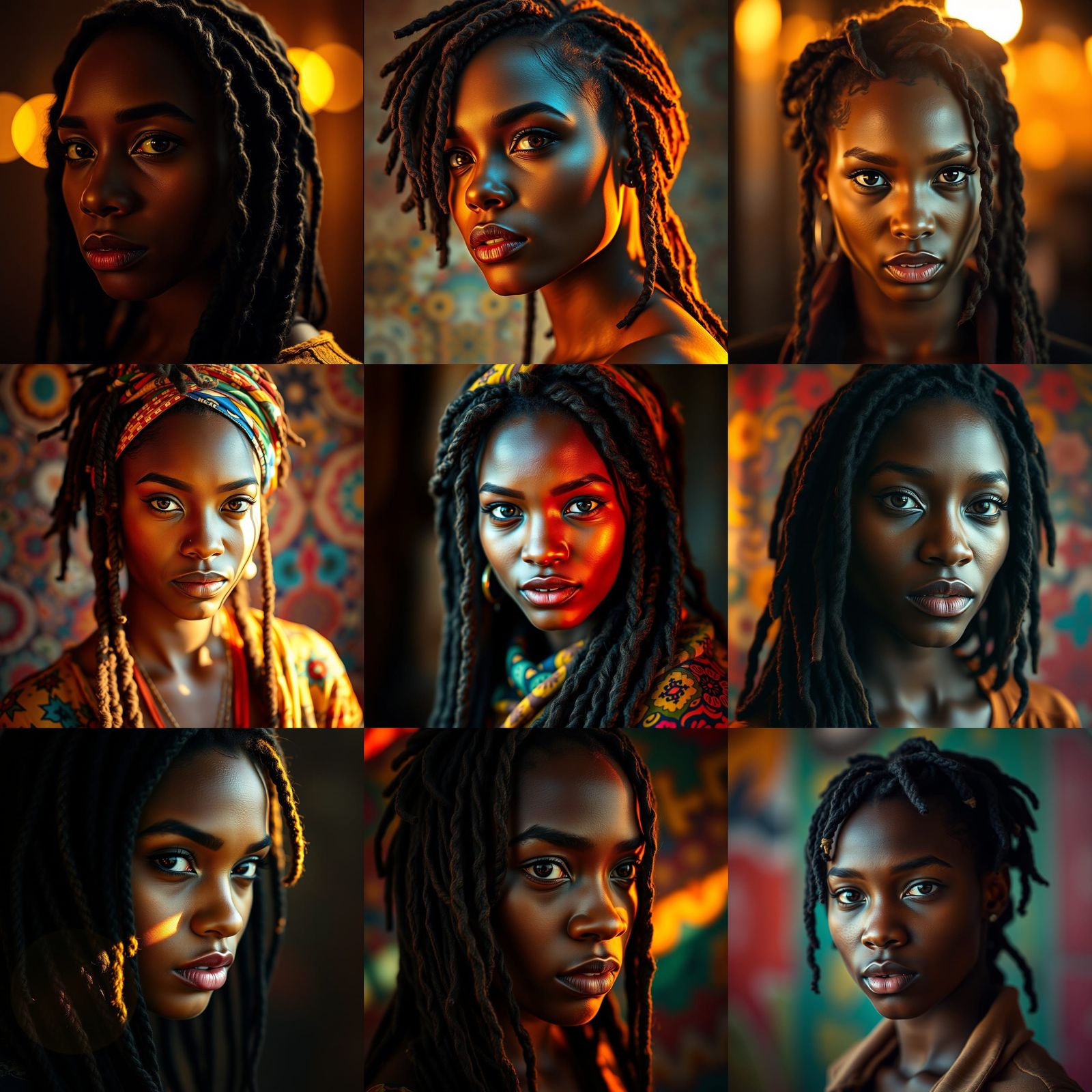 Stunning Woman with Dreadlocks: Hyperrealistic Cinematic Por...