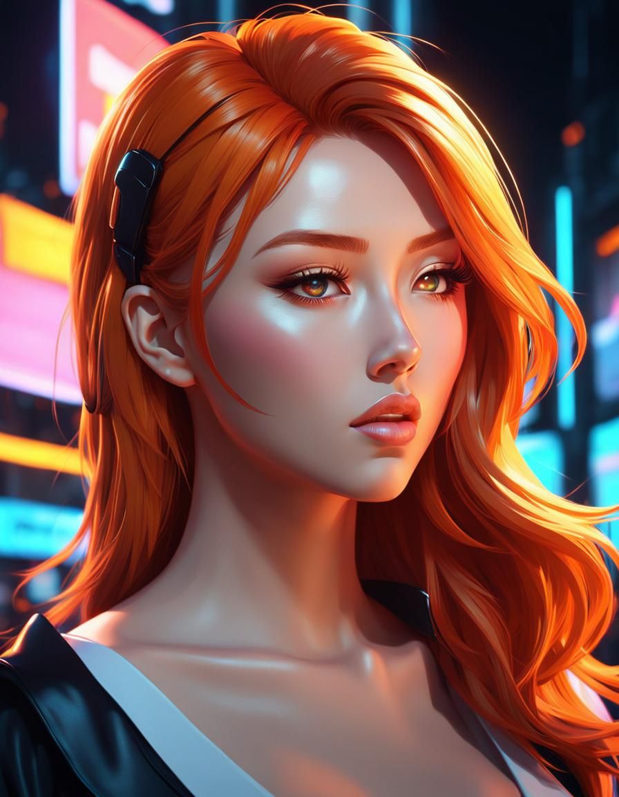 ginger 3d anime girl
