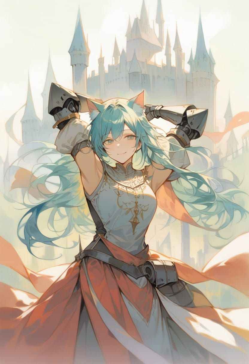 Whimsical Fantasy Goddess in Soft Watercolour Style