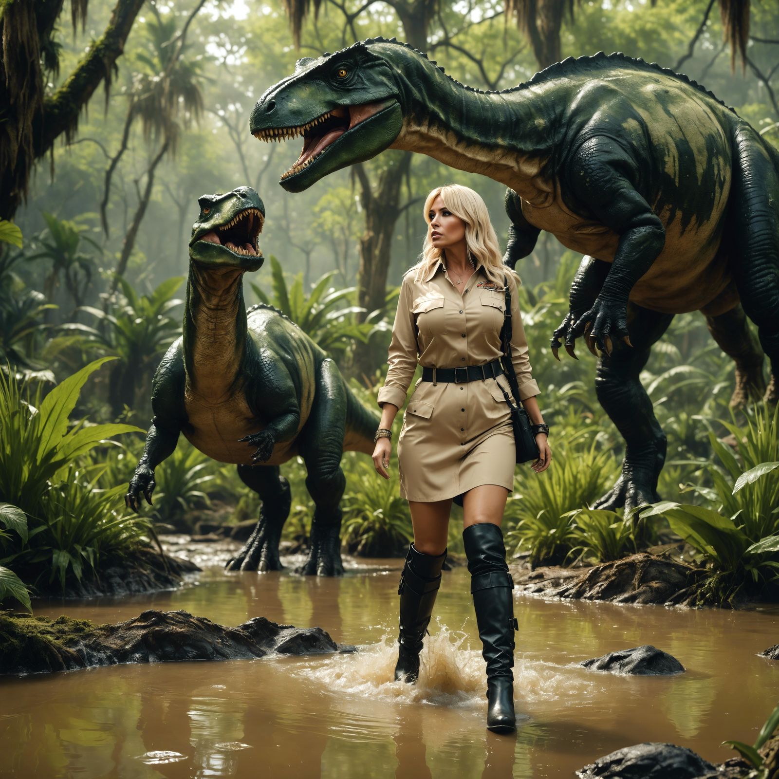 Dinosaur Swamp: Hyperrealistic Safari Adventure