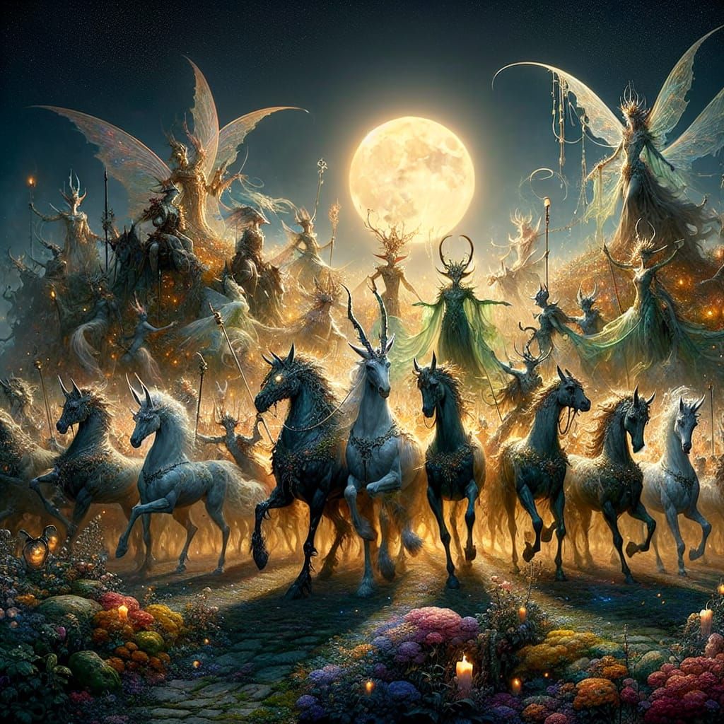 Fae Unseelie Court on a Midnight Ride