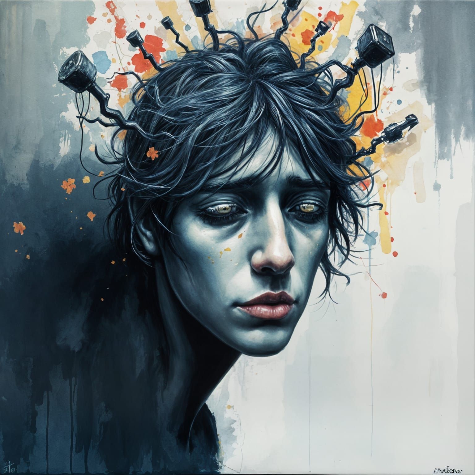 Depression and Anxiety in Gouache Impressionist Style