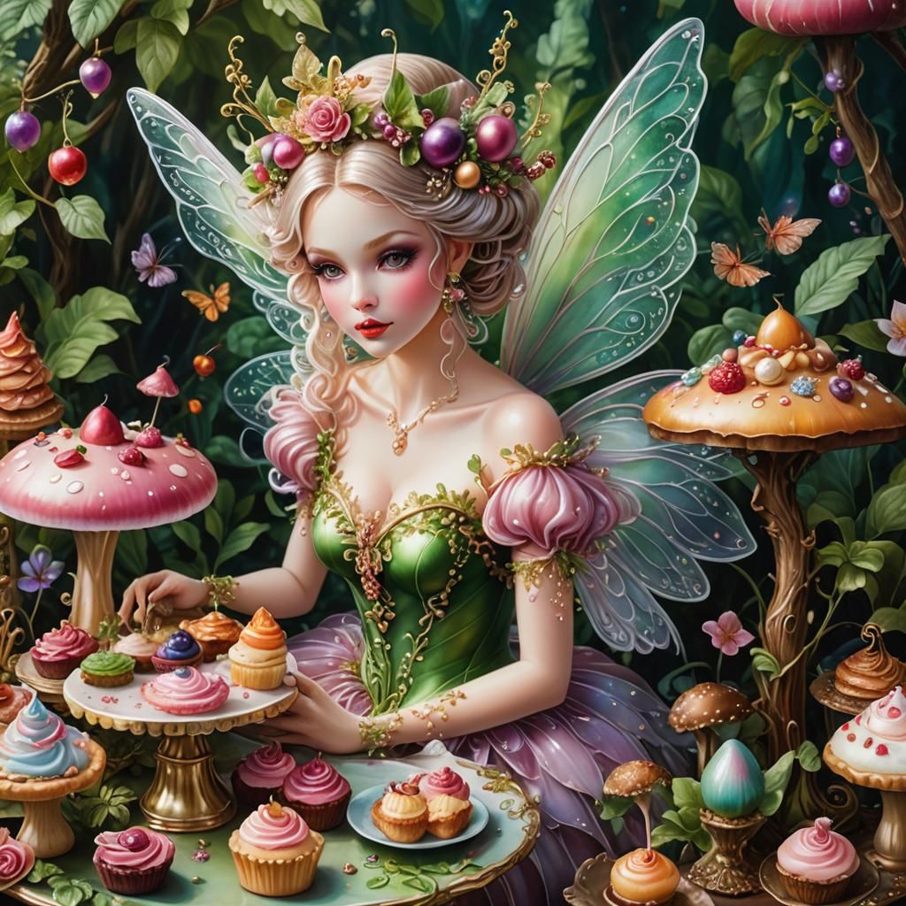 Sugar Plum Fairy Portrait in Airbrush Art Style