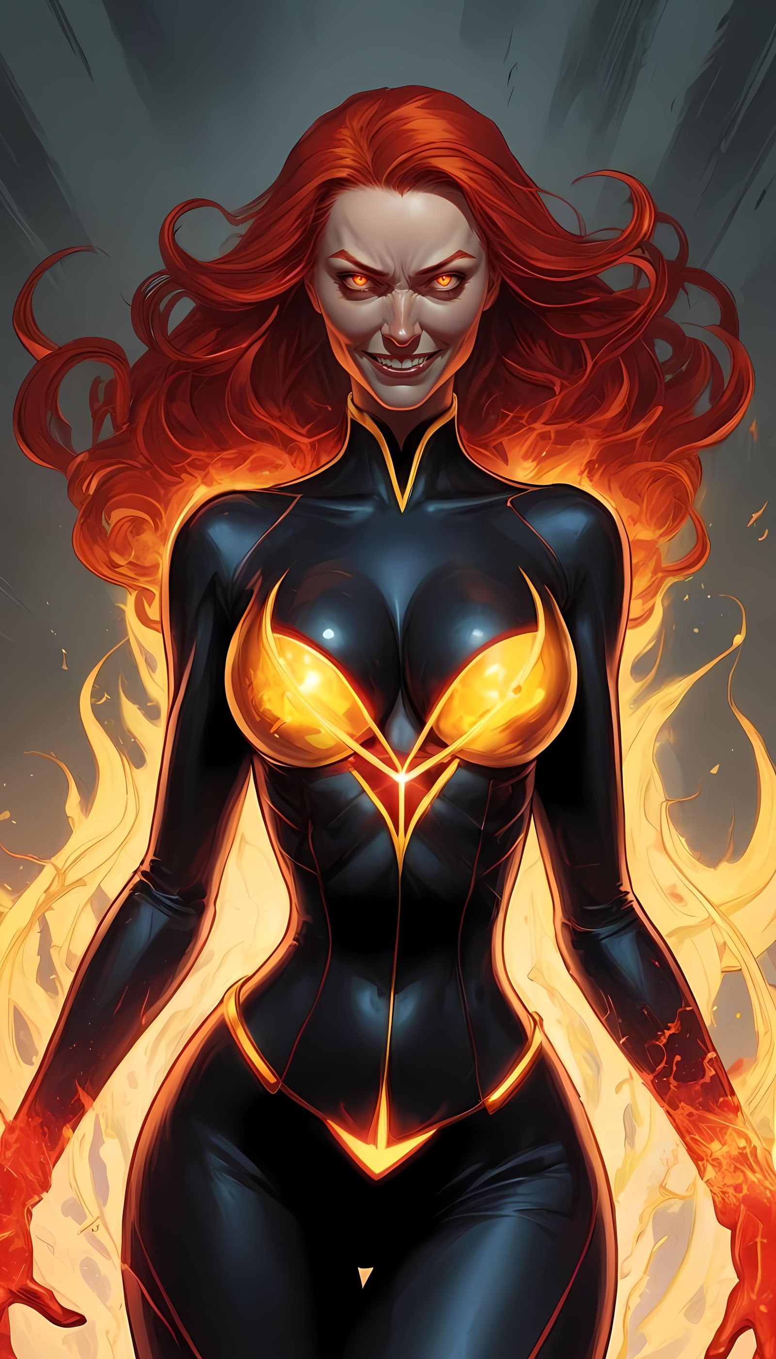 Evil Jean Grey Dark Phoenix Comic Book Art