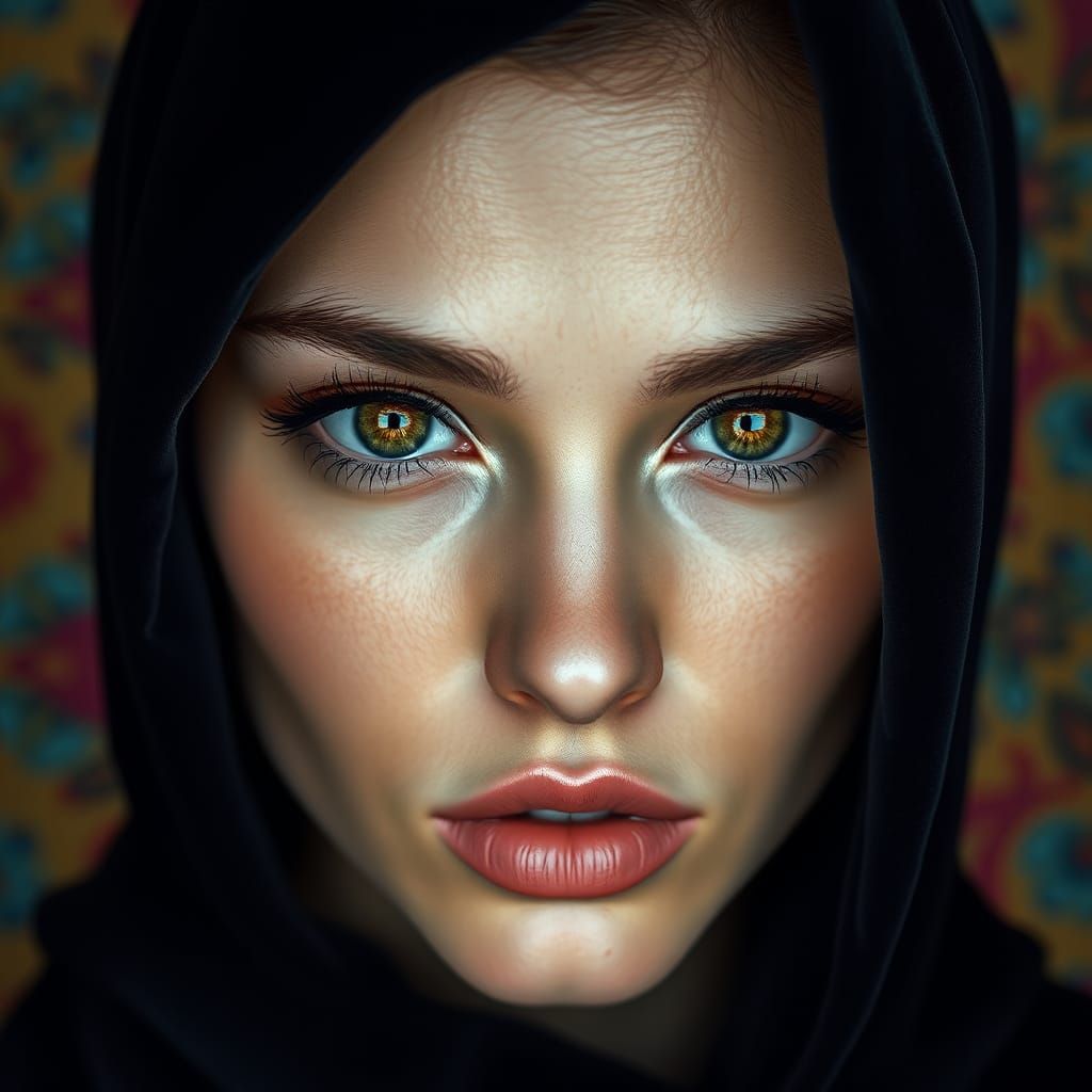 Snake-Eyed Beauty in Hyperrealistic Fashion Photo