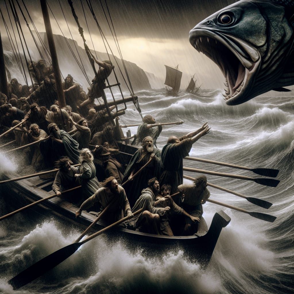 Dramatic First Century Fishing Boat Tosses Man Overboard