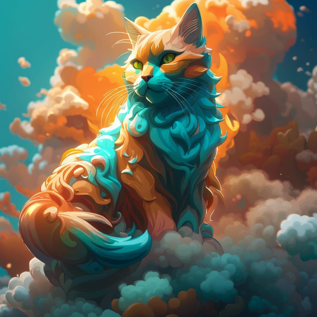 Cat Cloud Concept Art in 8K Resolution