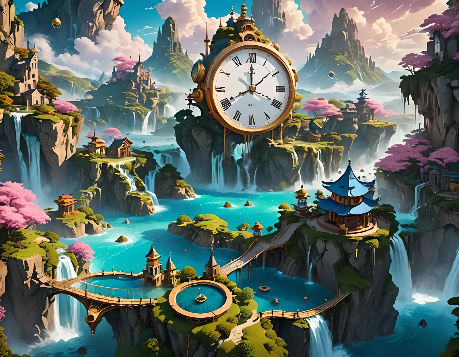 Floating Islands Landscape Inspired by Salvador Dalí