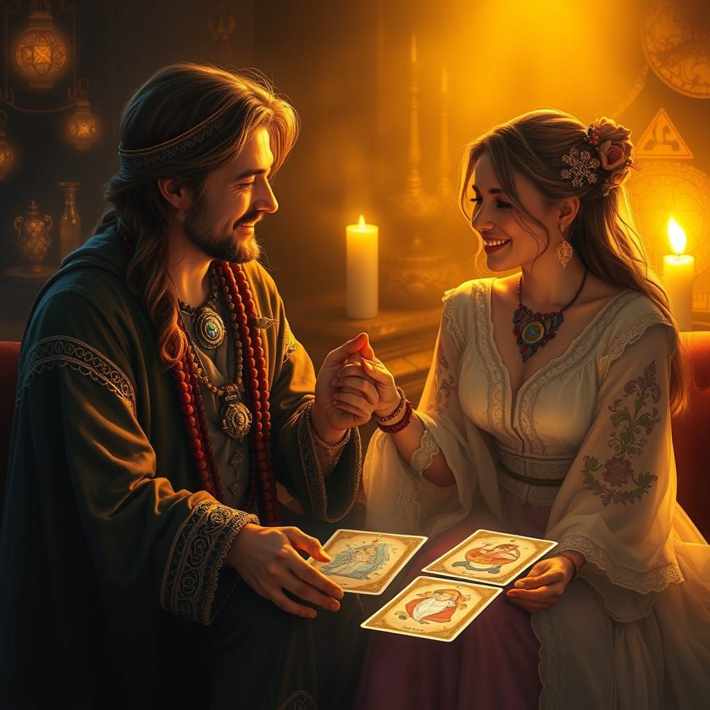 Benevolent Fortune Teller Reveals Joyful Baby News in Dreamy...