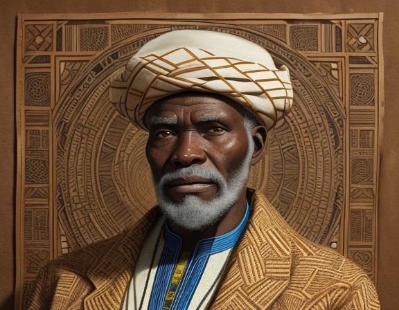 Luganda Man in Vibrant Traditional Dress, Cel-Shaded Style