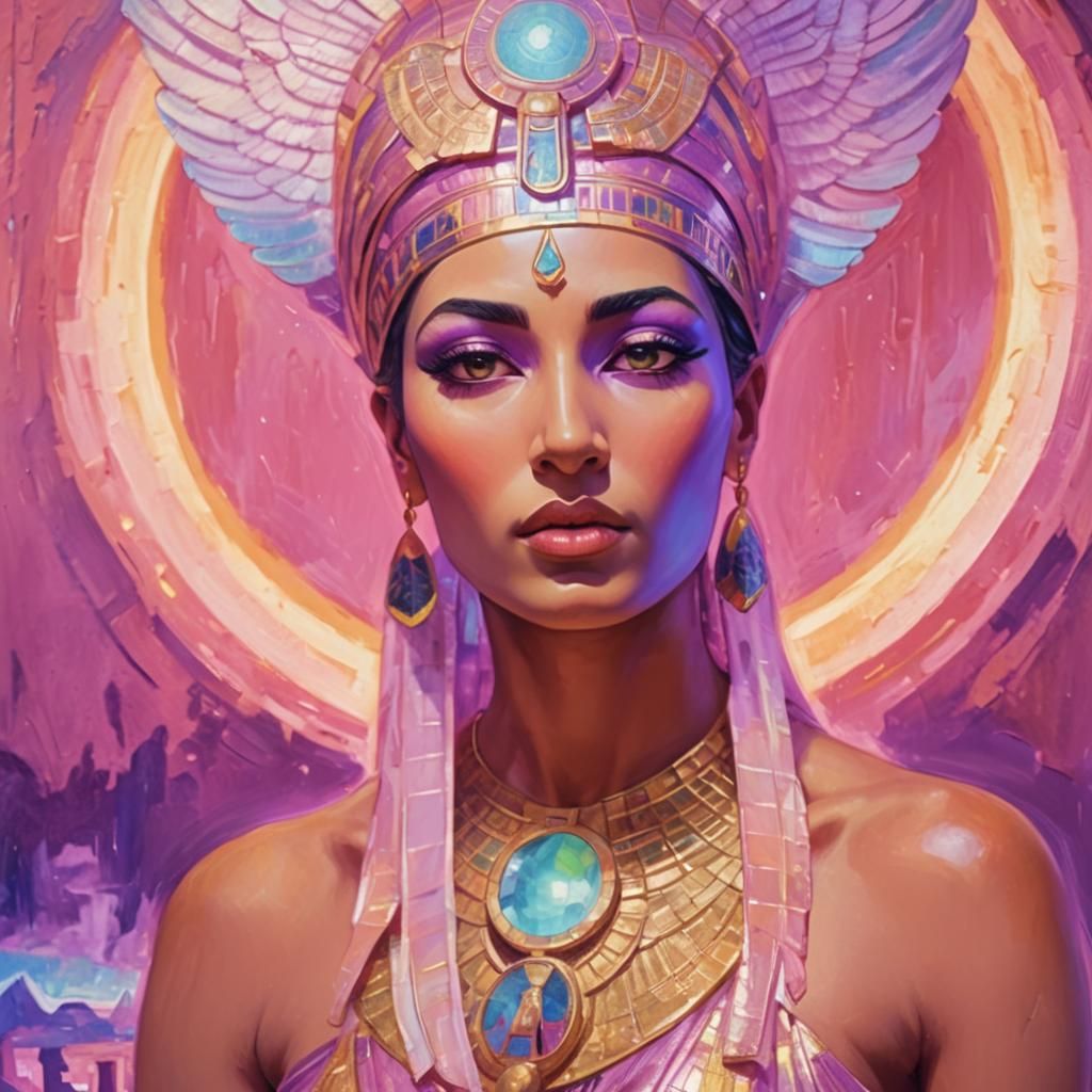 Egyptian Goddess Surrounded by Cosmic Violet Flame