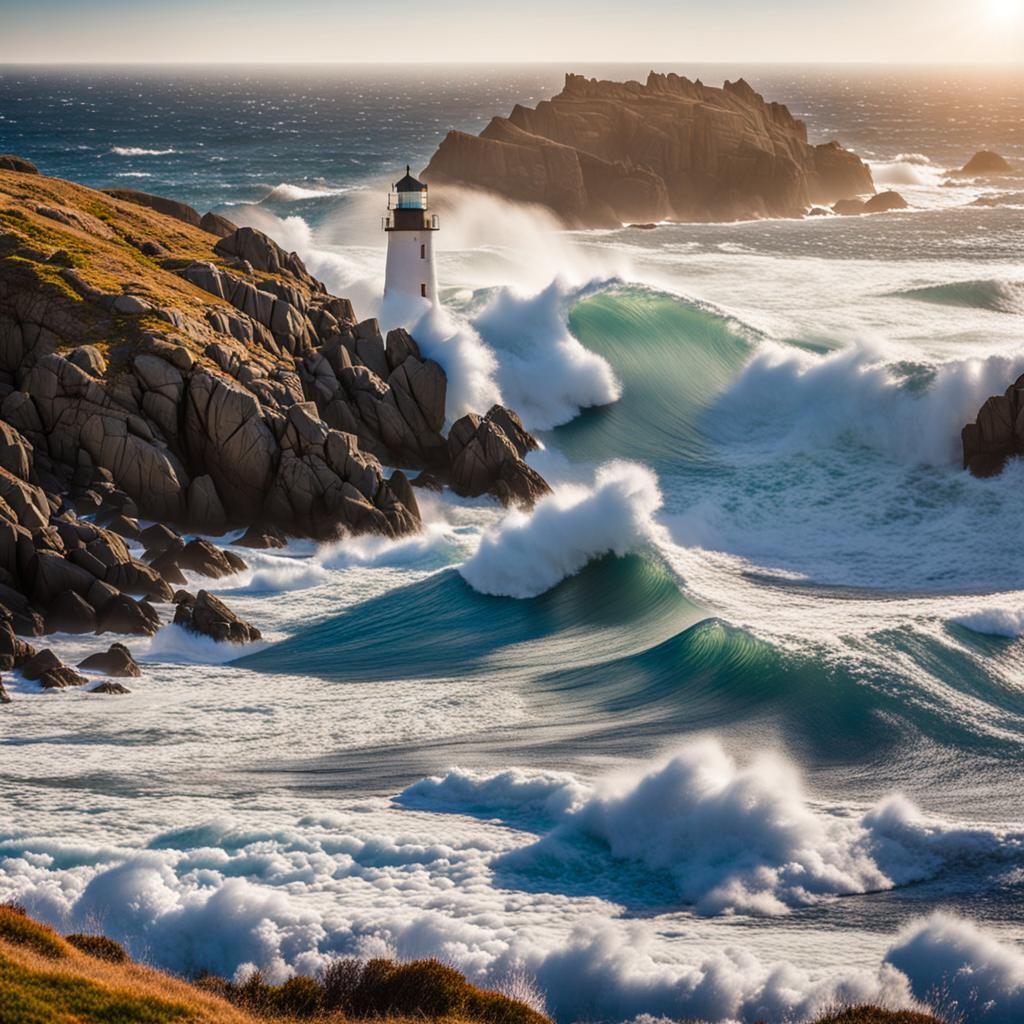 Dramatic Ocean Waves at Lands End: Photography