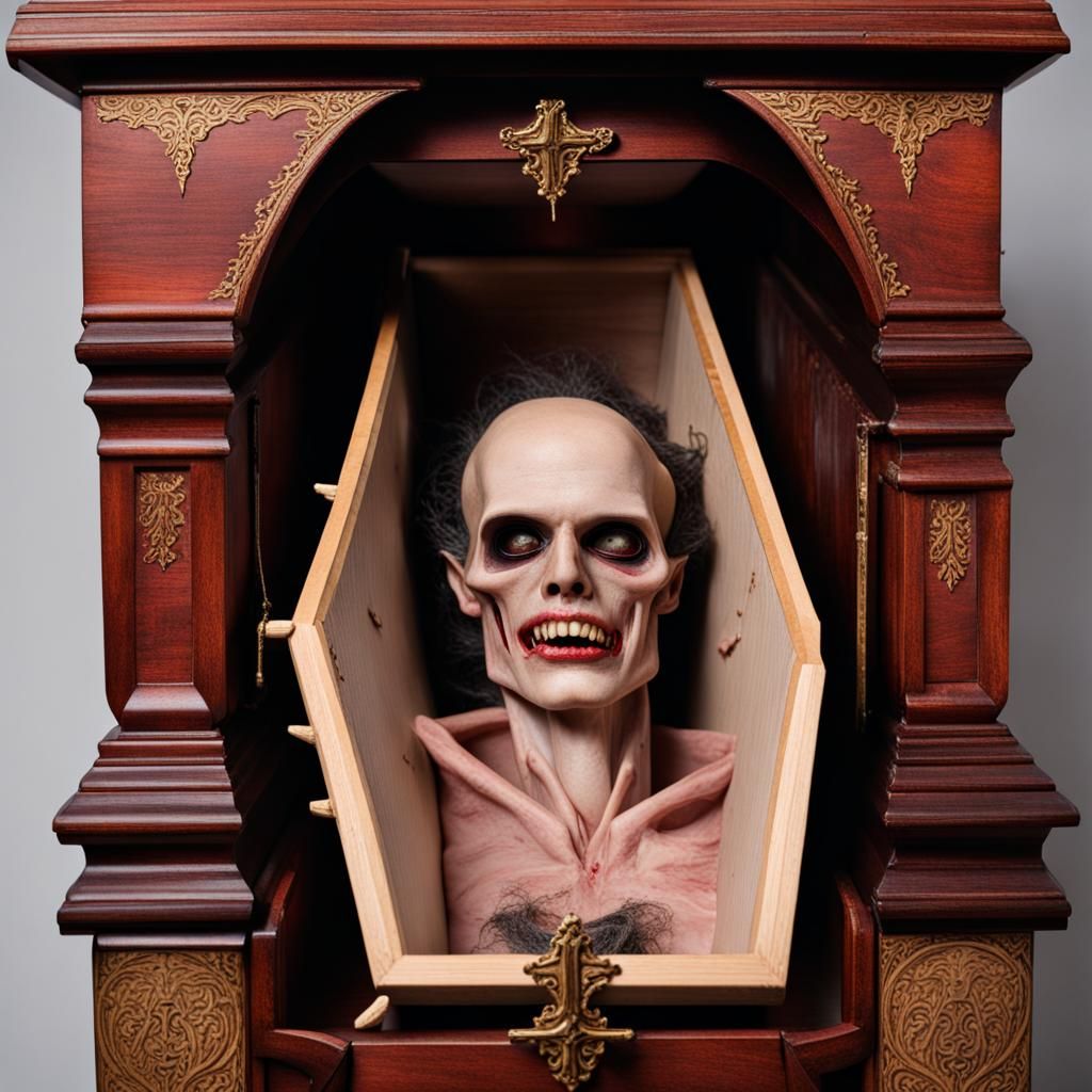Vampire's Slumber: An Opened Coffin Scene