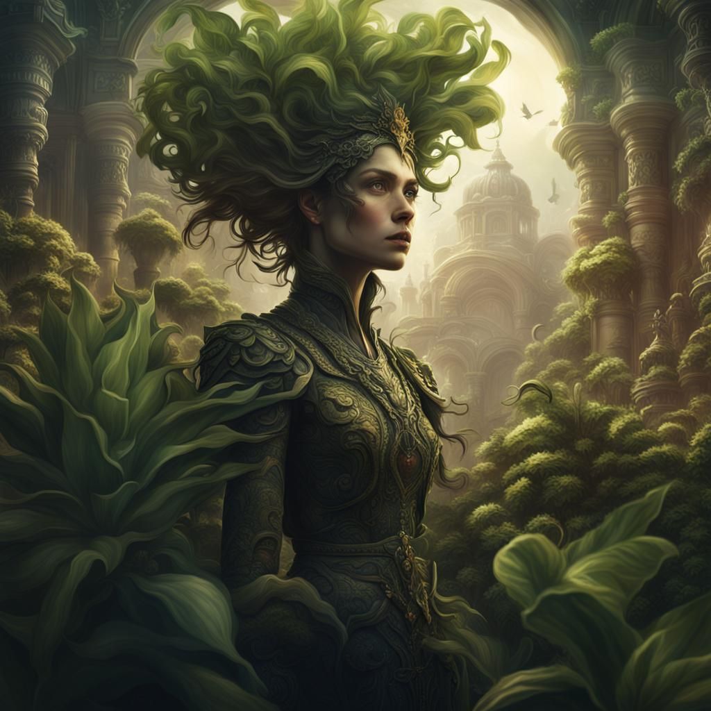 Fantasy Plant Woman: Epic Digital Matte Painting
