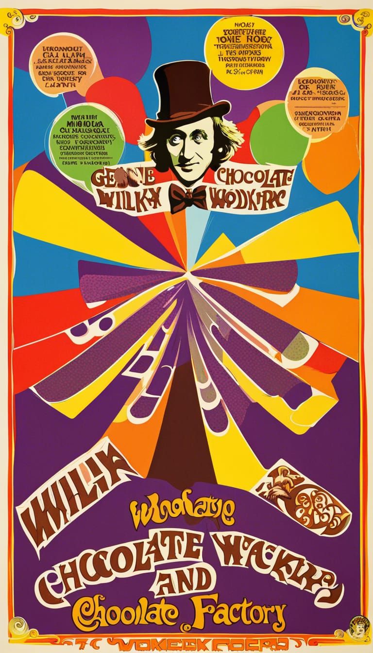 Willy Wonka Retro Movie Poster