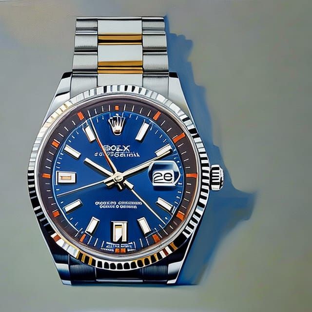 Academic Art Painting of a Rolex Oyster Perpetual watch