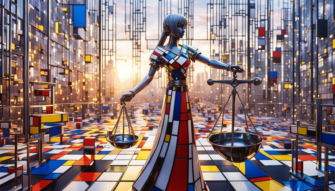 Ethereal Balance in Neon Hues