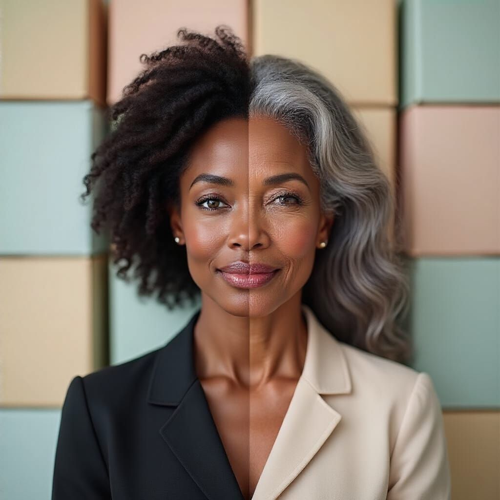 Split Portrait of Black Women in Hyperrealistic Style