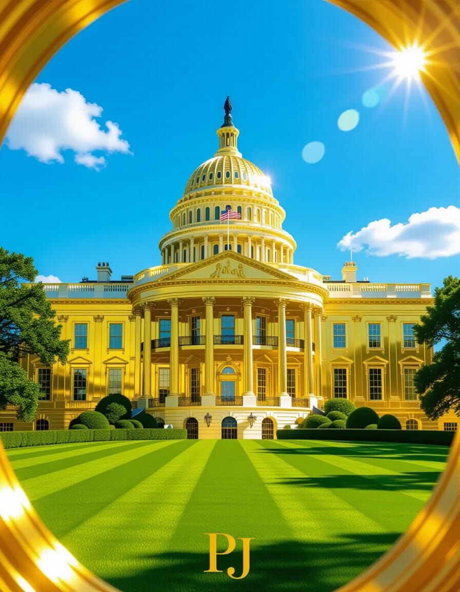The White House Covered in Gleaming 24k Gold