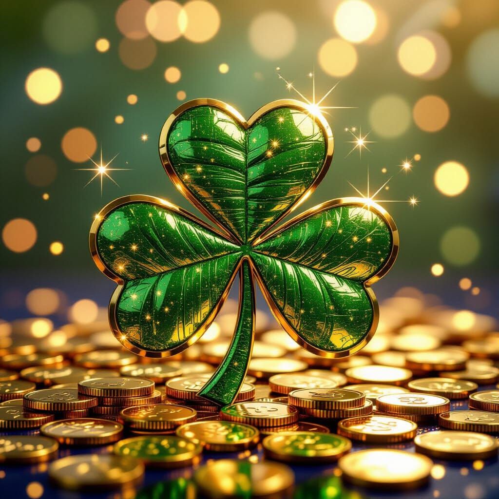 Spectacular Gold Shamrock Coin Art