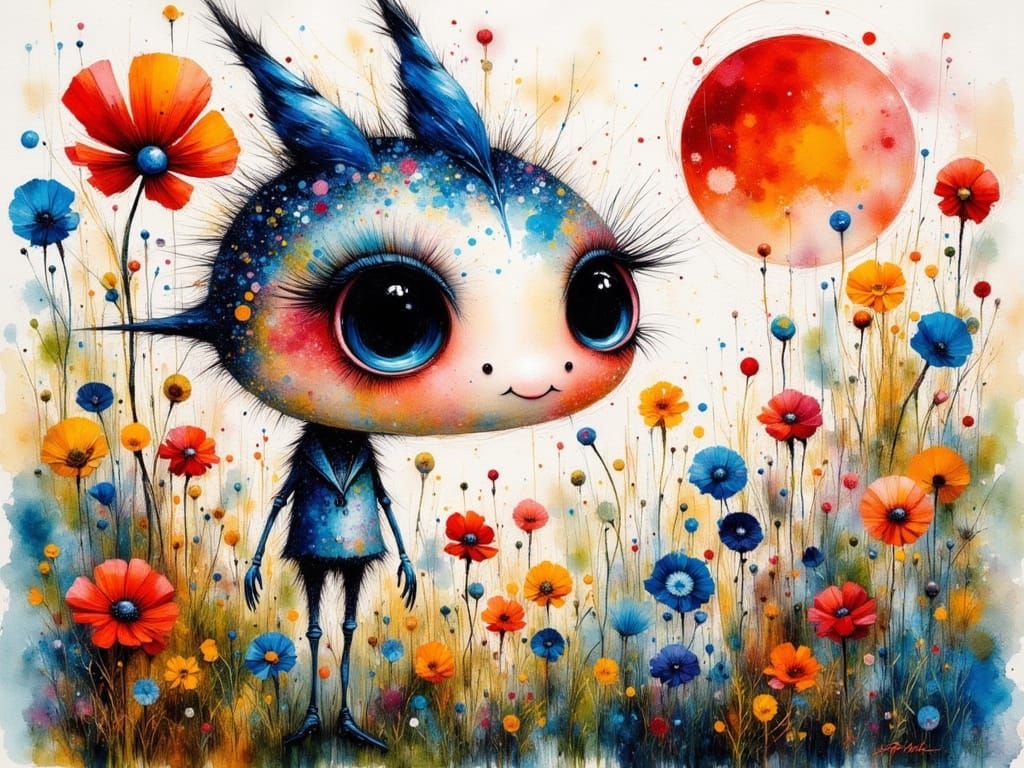 Whimsical Watercolor Dreamscapes in a Smokey Grunge Aestheti...