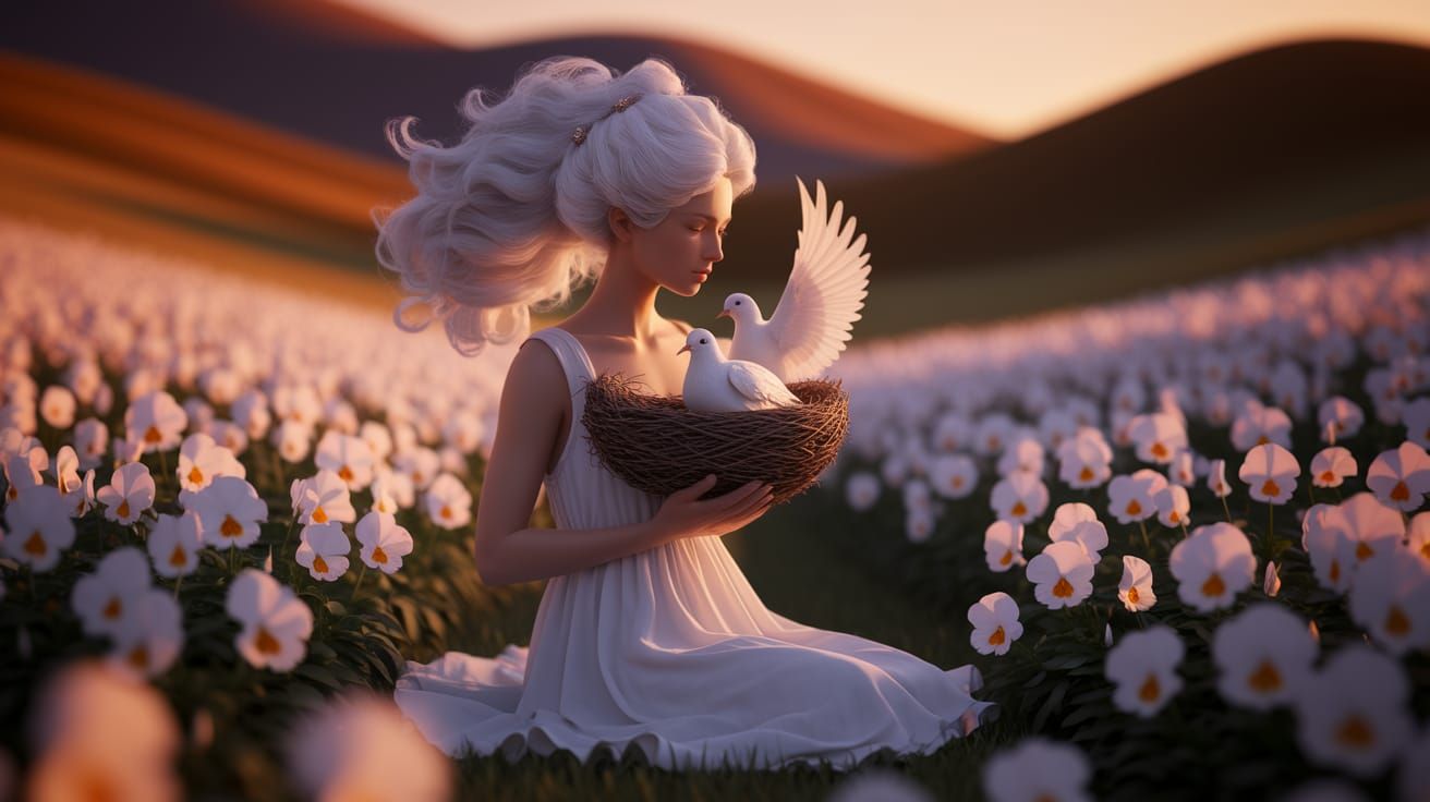 Dove in Woman's Hair, Concept Art