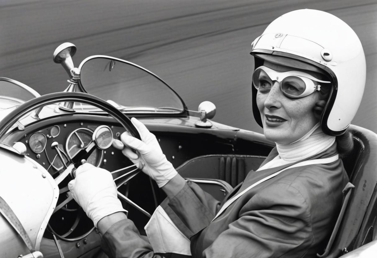 1950s Formula 1 Driver at the Wheel