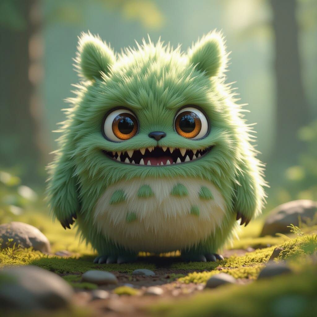 Cute Spiky Forest Creature with Big Eyes