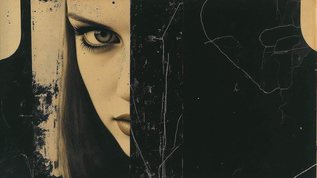 Ethereal Dark Portrait in Neo-Cubist Style